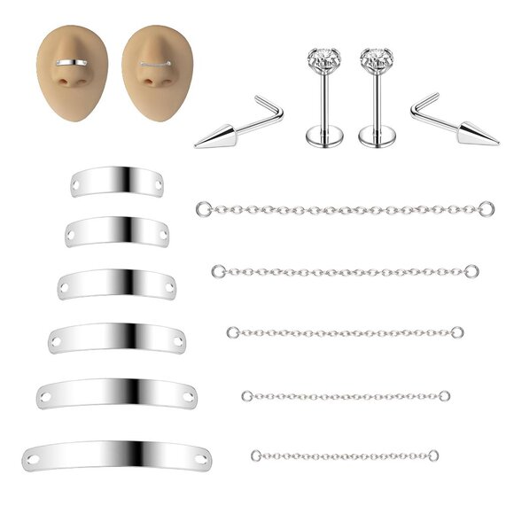 Jewelry - Surgical Steel Nose Studs Double Piercing Jewelry Minimal Chic Y2K